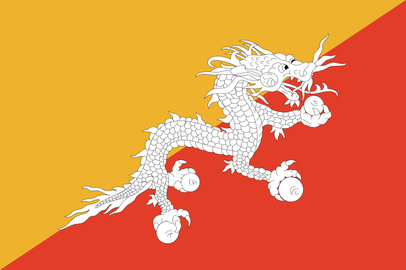 Bhutan - offizielle flagge